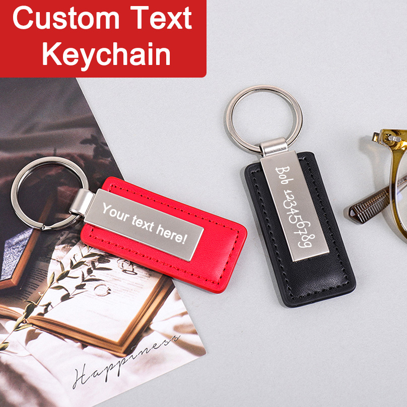 Industrial Laser Marker - PU Leather Custom Name Keychain Gift