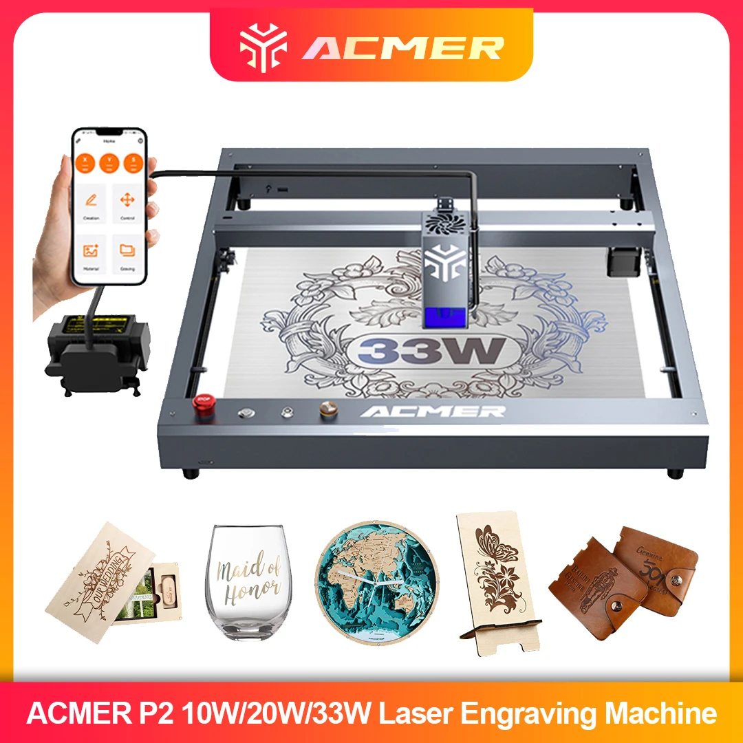 Industrial Laser Engraver - ACMER P2 Laser Engraver 33W 20W