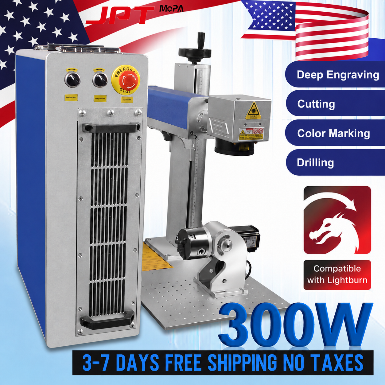JPT Mopa Laser Marking Machine – Industrial Laser Engraver For Metal recenzja i cena