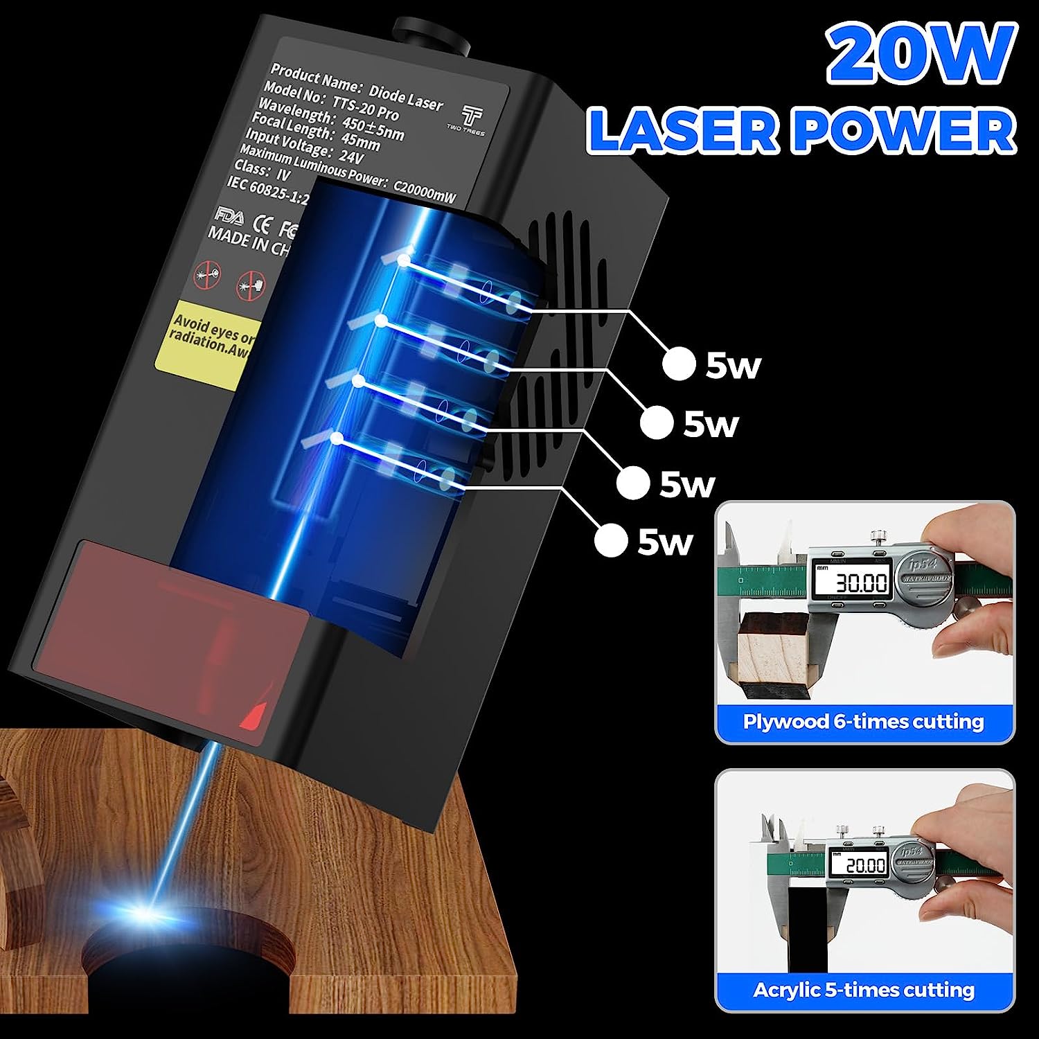 TWOTREES TTS-20 Pro 20W Metal  – Industrial Laser Engraver For Metal recenzja i cena