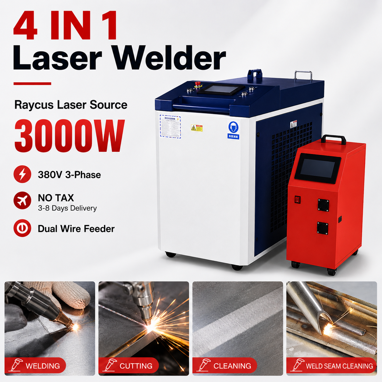 Raycus 3000W 4 IN 1 Fiber Lase – Industrial Handheld Laser Welding Machine recenzja i cena